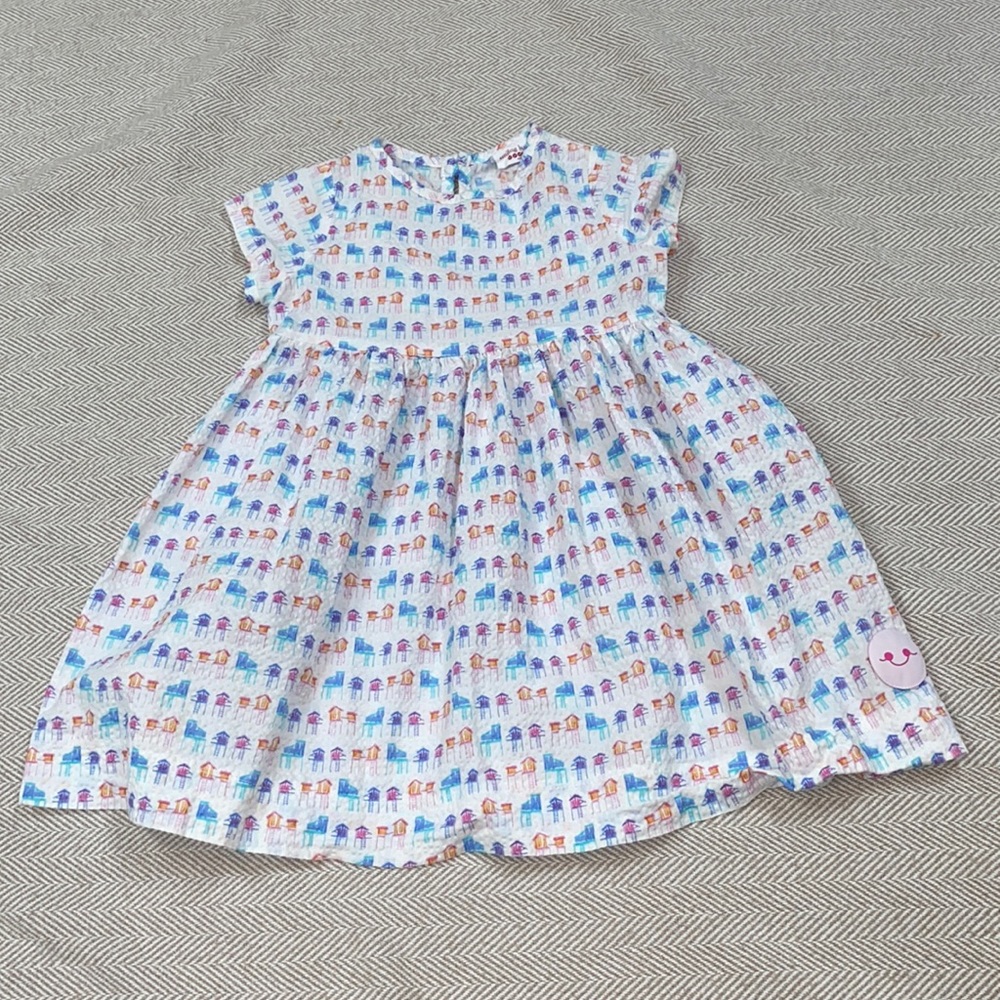 Smiling Button Printed Dress